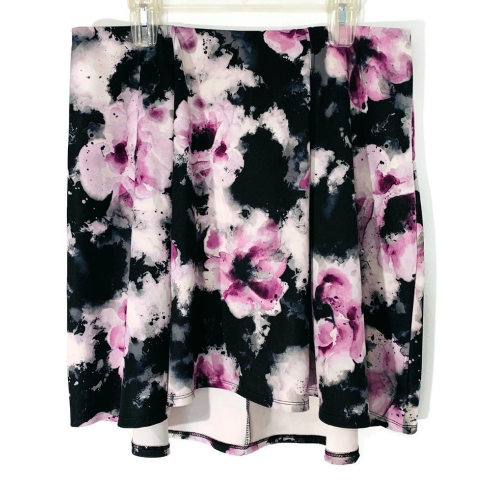 ☘️5 for $25☘️ Torrid Floral A Line Mini Skater Skirt Black Grey Purple Large